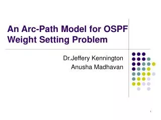 An Arc-Path Model for OSPF Weight Setting Problem