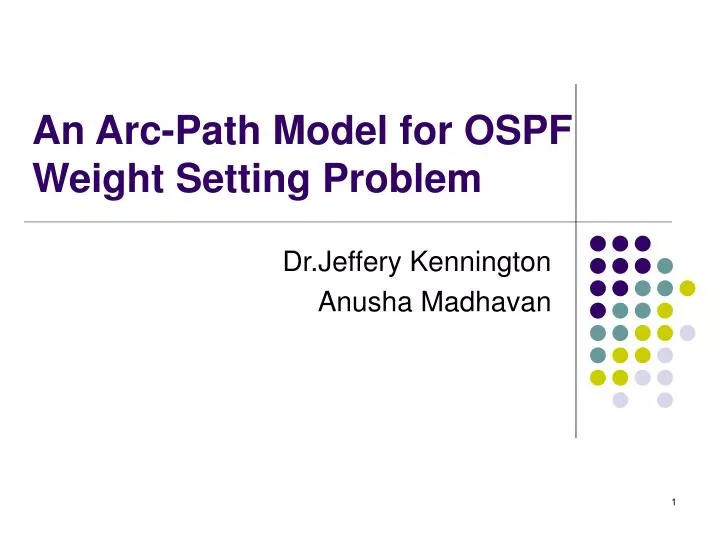 an arc path model for ospf weight setting problem