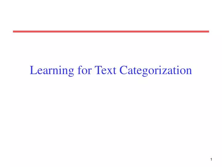 learning for text categorization