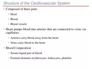 Structure of the Cardiovascular System