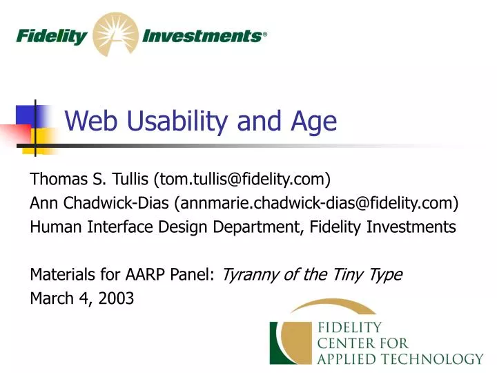 web usability and age