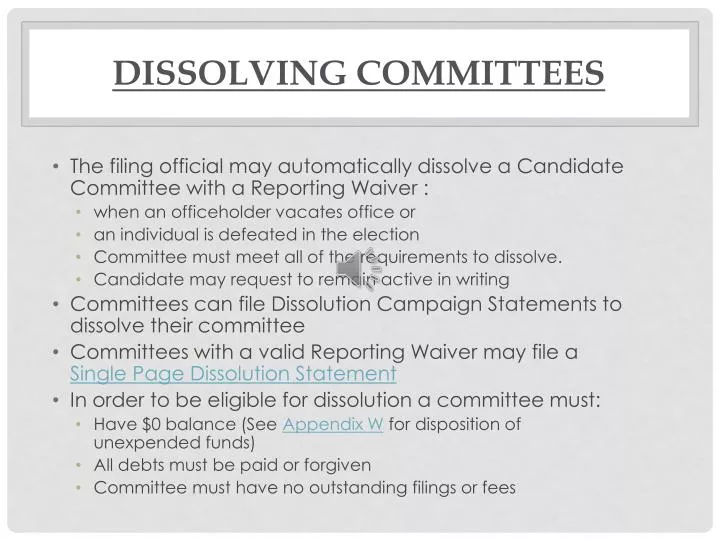 dissolving committees