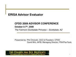 ERISA Advisor Evaluator