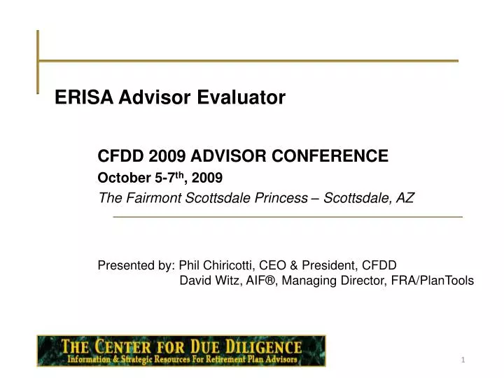 erisa advisor evaluator