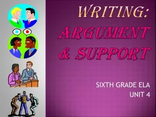 PERSUASIVE WRITING: argument &amp; SUPPORT