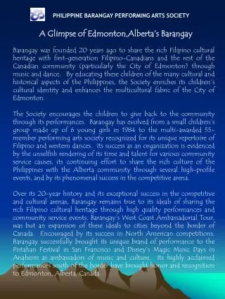 PHILIPPINE BARANGAY PERFORMING ARTS SOCIETY