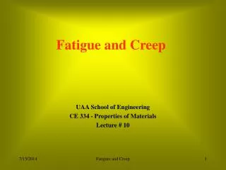 Fatigue and Creep