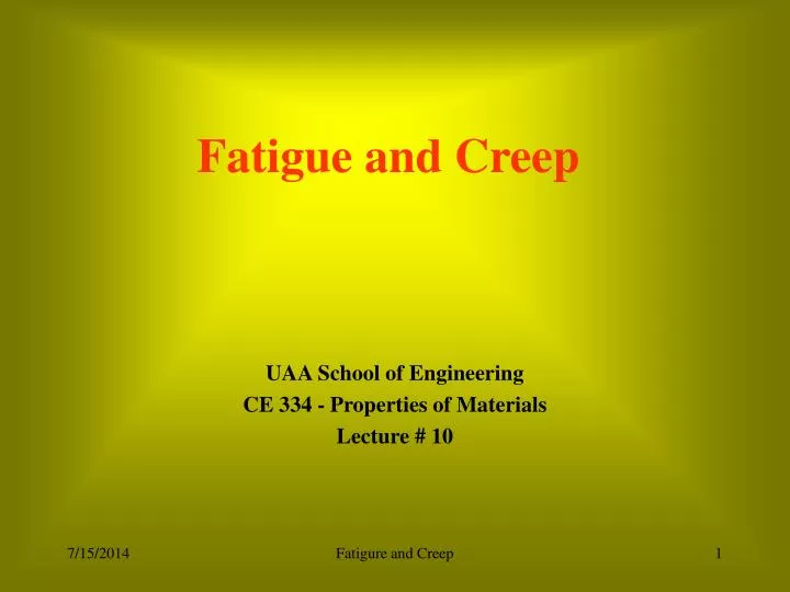 fatigue and creep