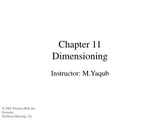 Chapter 11 Dimensioning