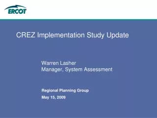 CREZ Implementation Study Update