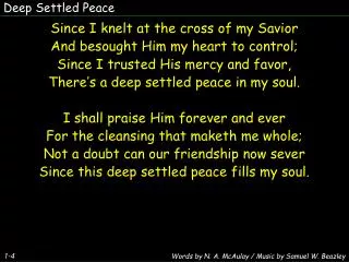 Deep Settled Peace