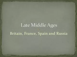 late middle ages