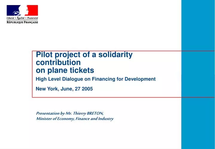 pilot project of a solidarity contribution on plane tickets