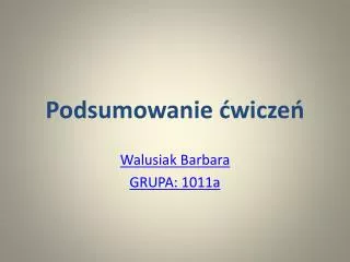 podsumowanie wicze