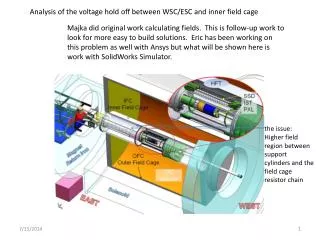 Analysis of the voltage hold off between WSC/ESC and inner field cage