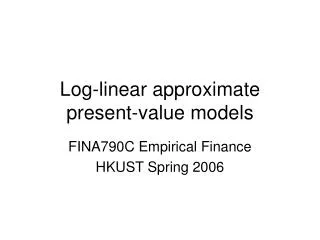 Log-linear approximate present-value models
