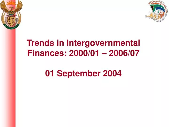 trends in intergovernmental finances 2000 01 2006 07 01 september 2004
