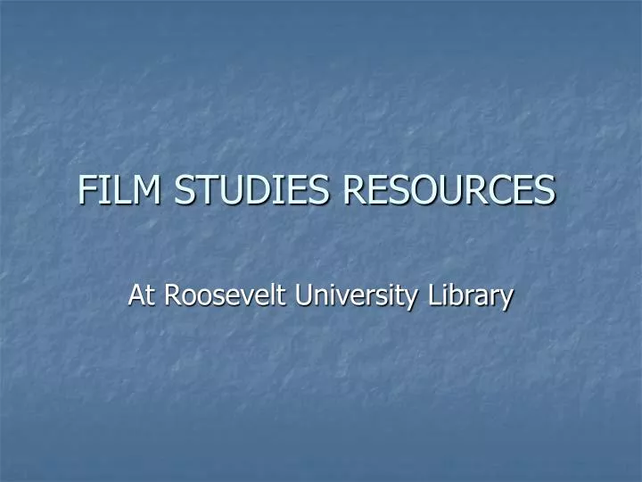 film studies resources