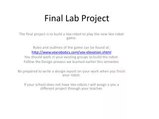 Final Lab Project