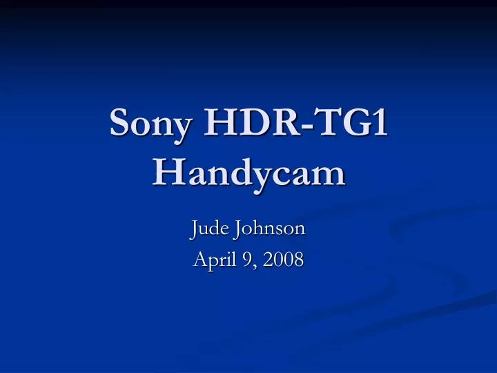 sony hdr tg1 handycam