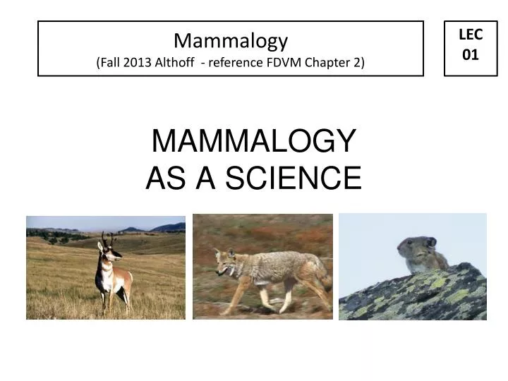 mammalogy as a science