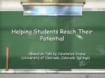 Helping Students Reach Their Potential