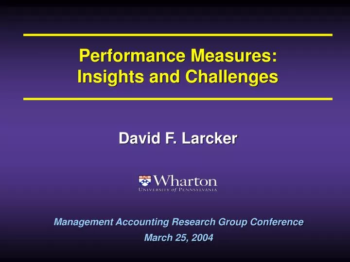 performance measures insights and challenges