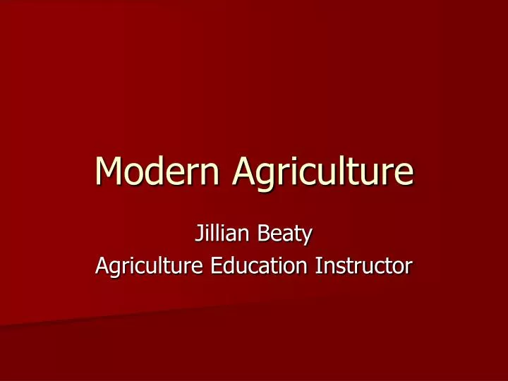 modern agriculture