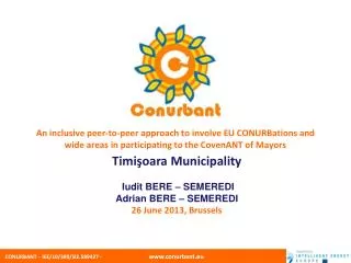 An inclusive peer-to-peer approach to involve EU CONURBations and wide areas in participating to the CovenANT of Mayors