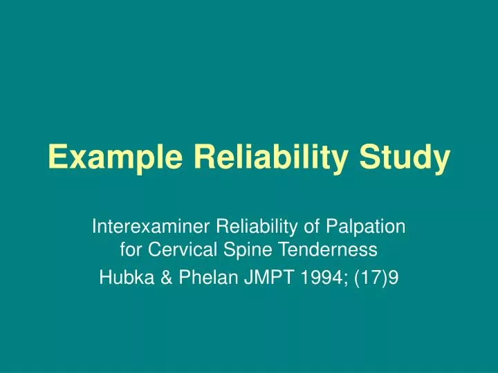 example reliability study
