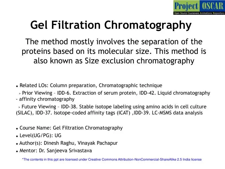 gel filtration chromatography