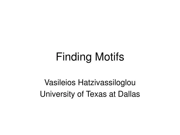 finding motifs