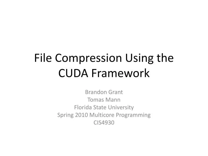 file compression using the cuda framework
