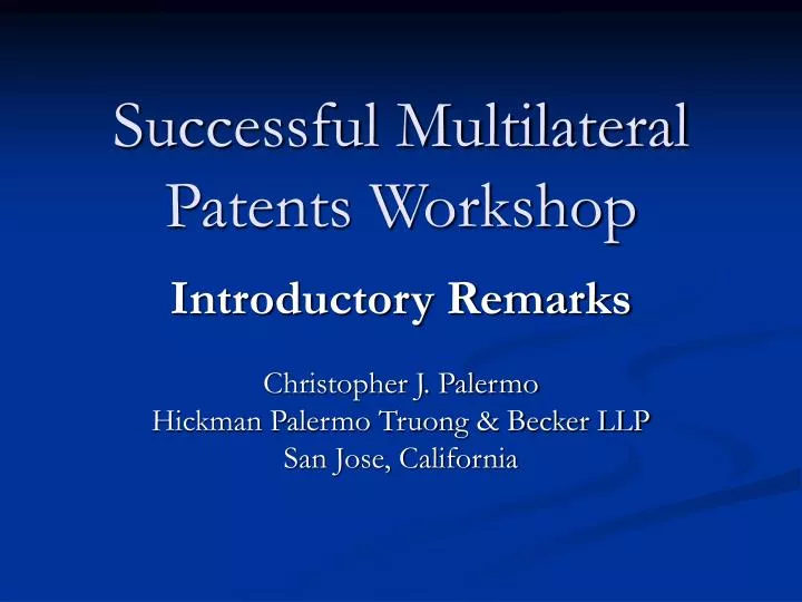 successful multilateral patents workshop