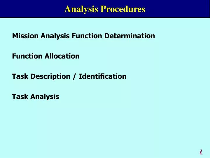 analysis procedures