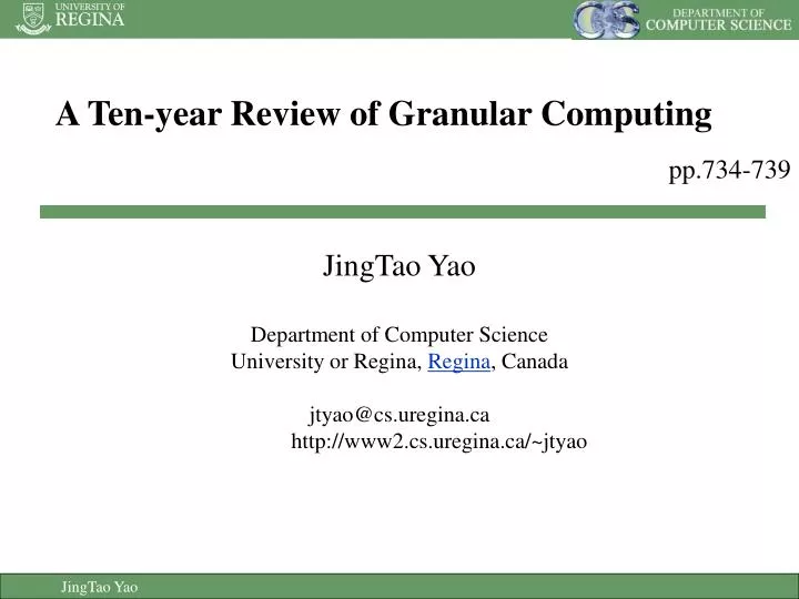 a ten year review of granular computing