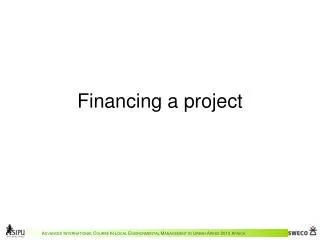 Financing a project