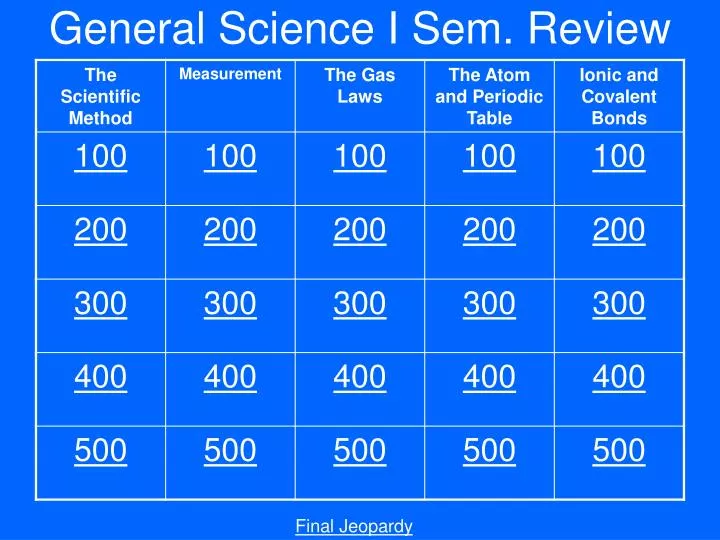 general science i sem review