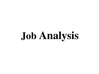 Job Analysis