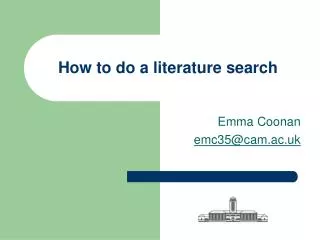 How to do a literature search