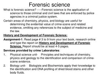 Forensic science