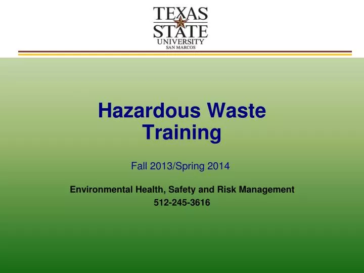 hazardous waste training