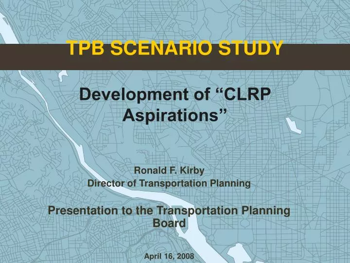 tpb scenario study development of clrp aspirations