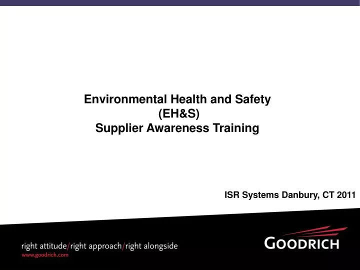 environmental health and safety eh s supplier awareness training