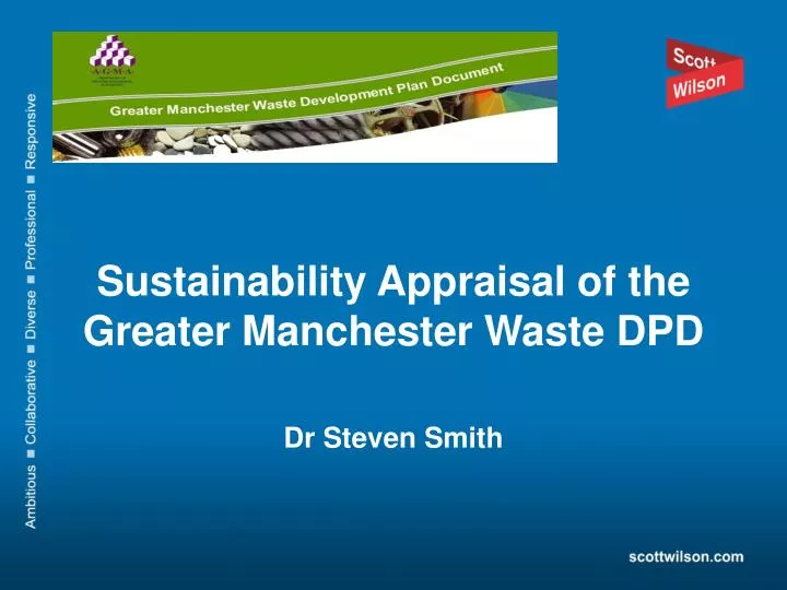 sustainability appraisal of the greater manchester waste dpd