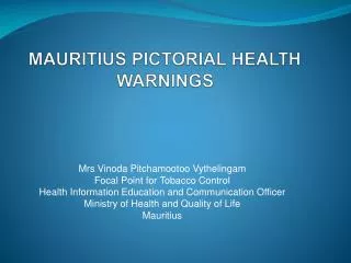 MAURITIUS PICTORIAL HEALTH WARNINGS