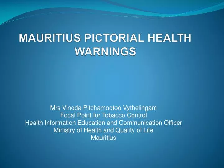 mauritius pictorial health warnings