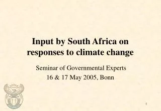Input by South Africa on responses to climate change