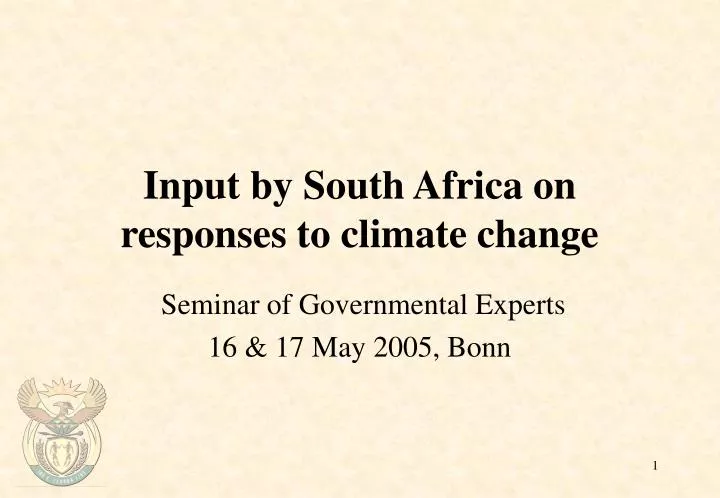 input by south africa on responses to climate change