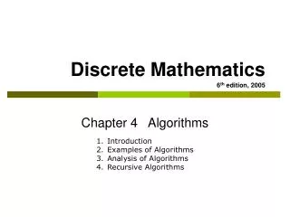 Discrete Mathematics 6 th edition, 2005